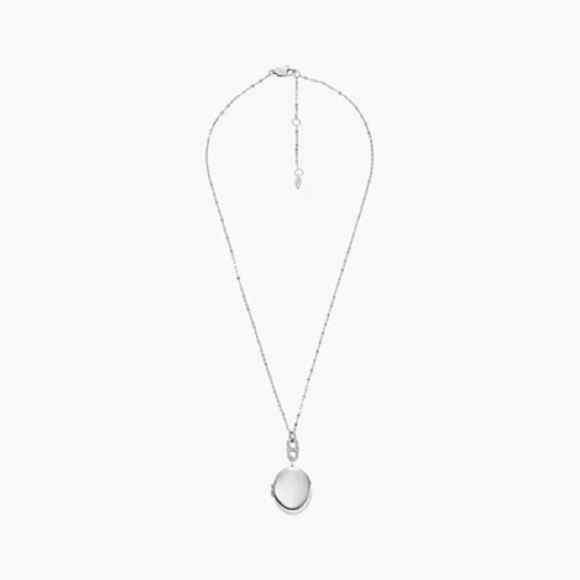 Fossil Heritage Locket Collection Stainless Steel Chain Necklace Engraved L. N. - Picture 7 of 9